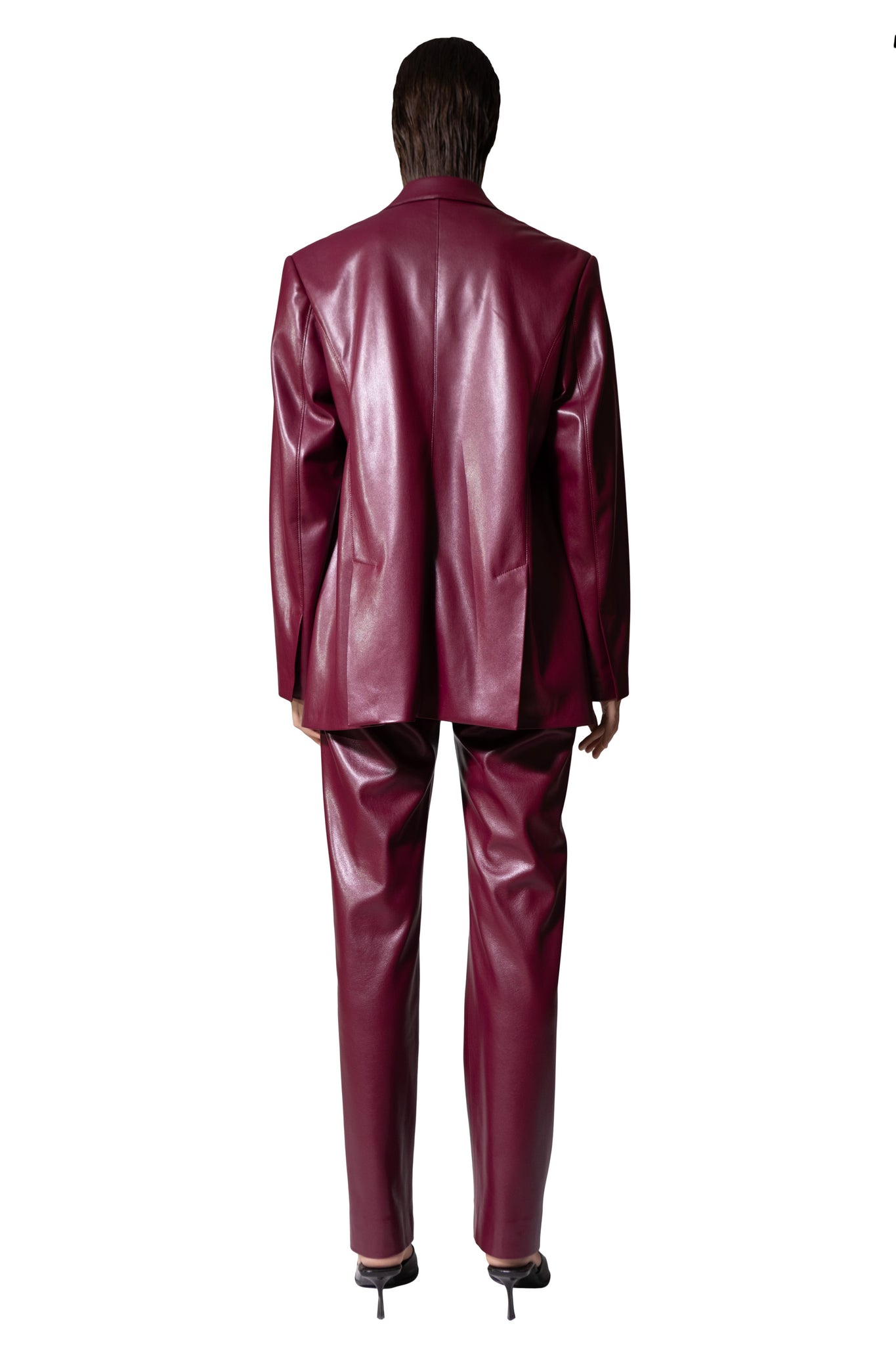 CASCADES FAUX - LEATHER BLAZER DARK CHERRY