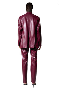 CASCADES FAUX - LEATHER BLAZER DARK CHERRY