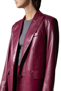 CASCADES FAUX - LEATHER BLAZER DARK CHERRY