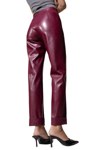 WANNA BE LEATHER TROUSERS DARK CHERRY