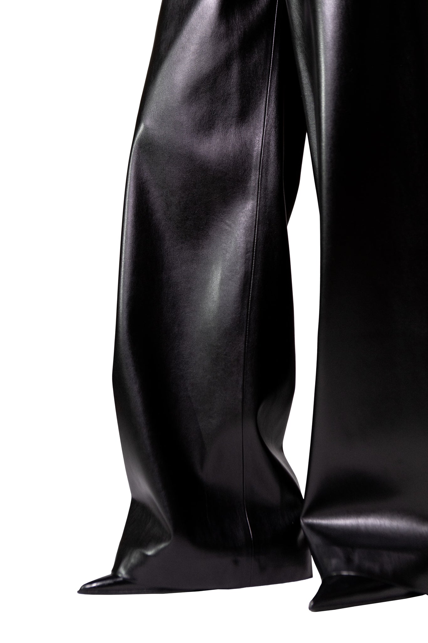 JUICY LEATHER TROUSERS BLACK