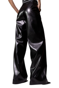 JUICY LEATHER TROUSERS BLACK