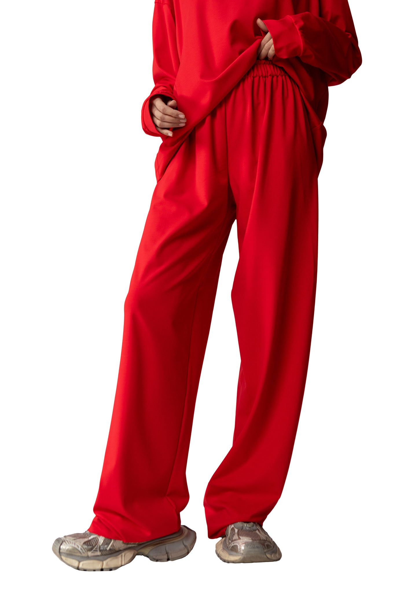 EFFORTLESS TROUSERS RED