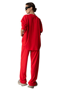 EFFORTLESS TROUSERS RED